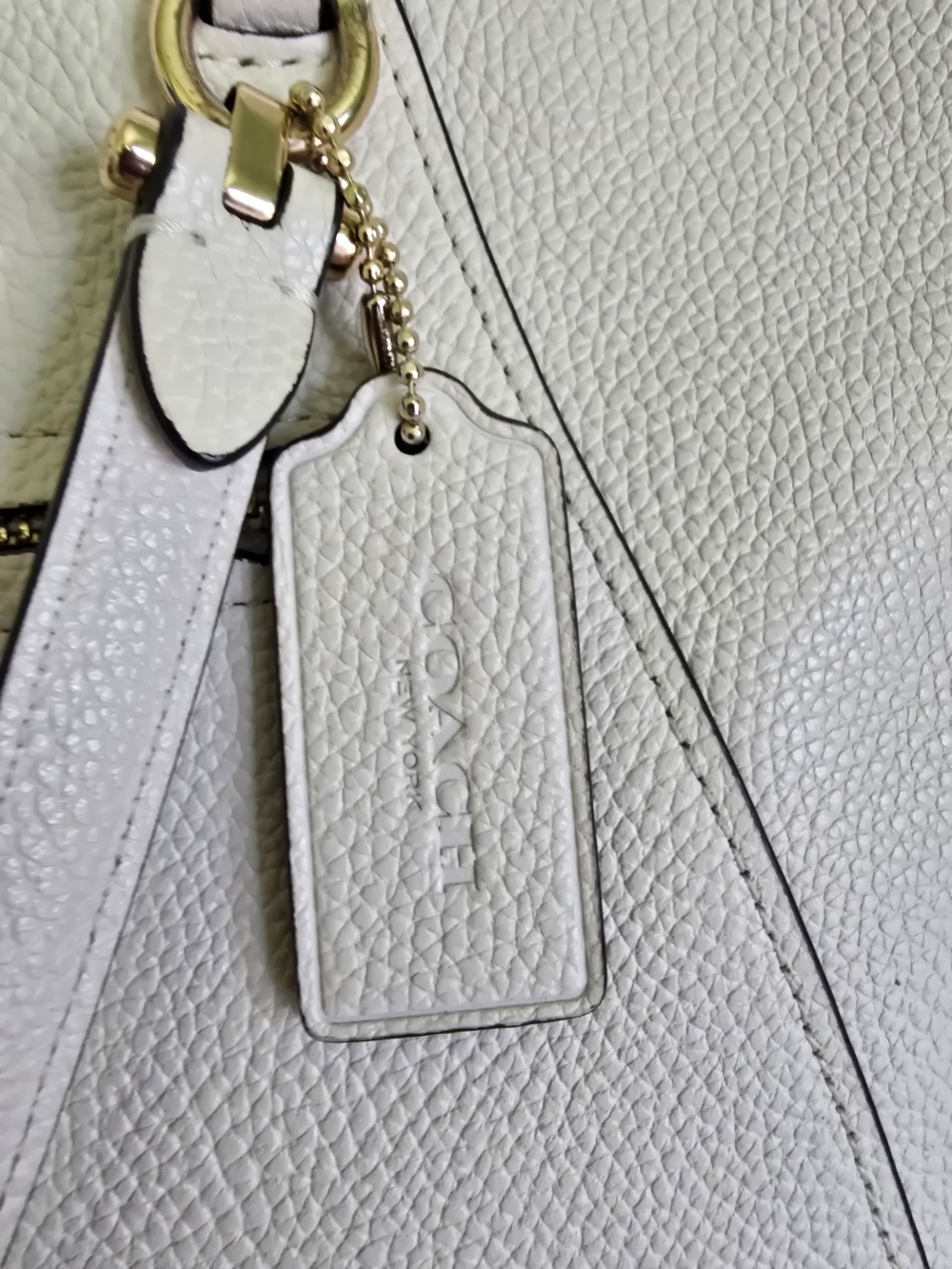 EUC Coach Prairie Satchel In Polished Pebble Leather - Chalk White, Style 58874 - Picture 4 of 16